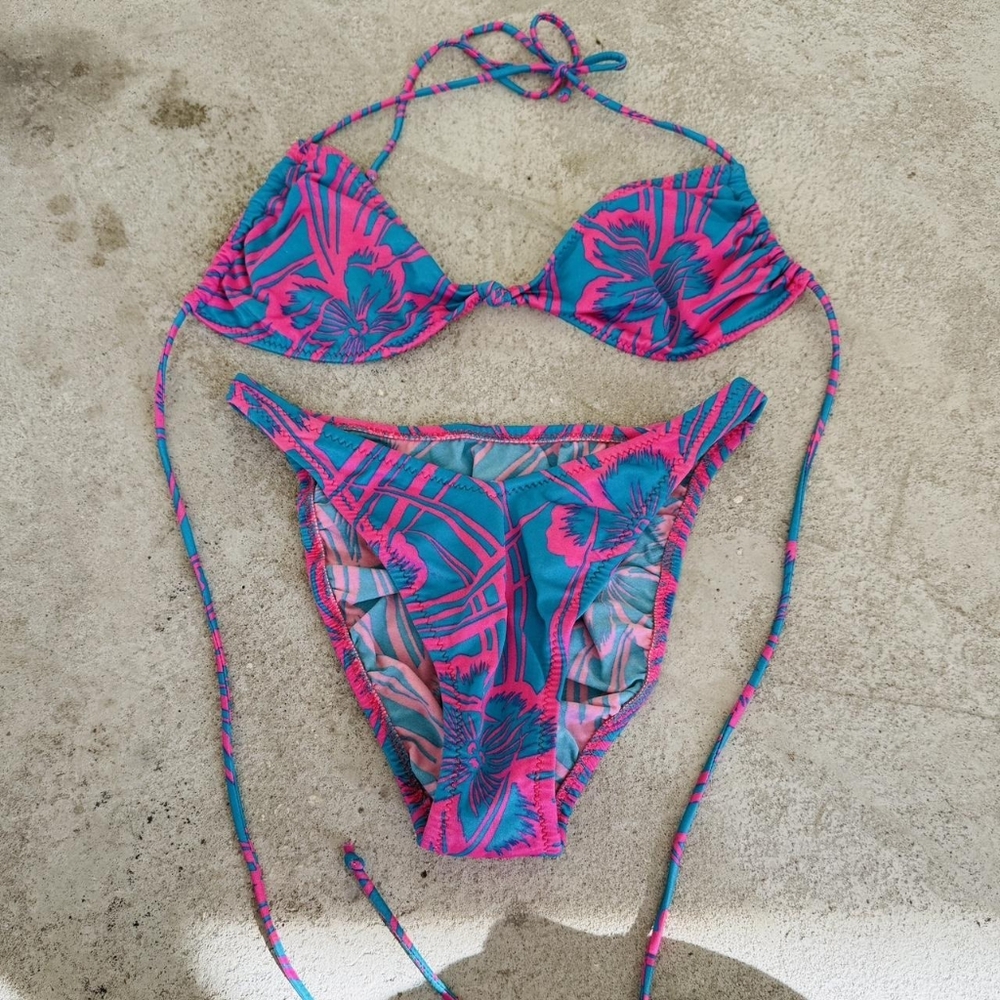 Vibrant Pink and Blue Bikini Set